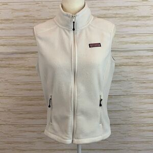 Vineyard Vines White Polar Fleece Vest